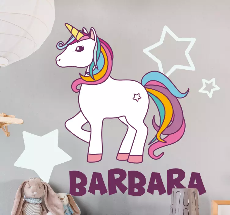 Wall sticker for kids cute unicorn design - TenStickers