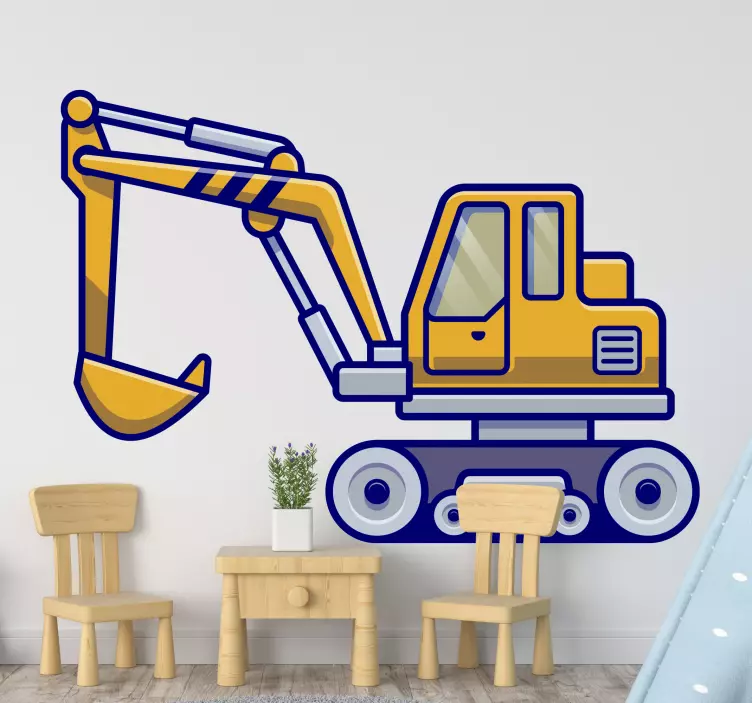 Wall sticker for kids excavator construction vehicle - TenStickers