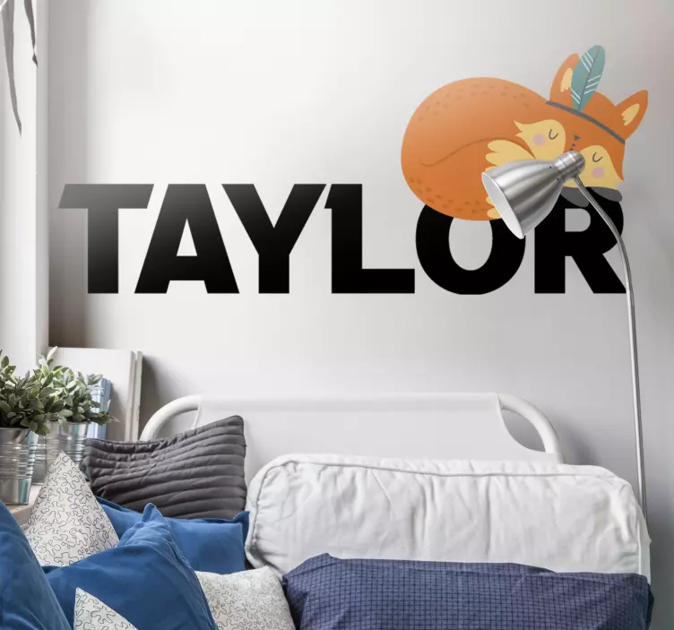 Wall sticker for kids sleeping fox design - TenStickers