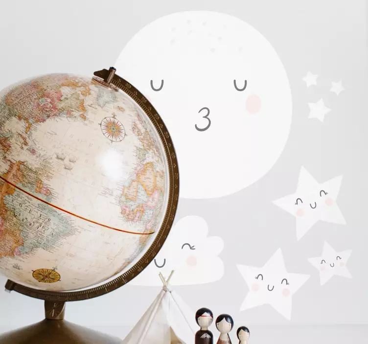 Wall sticker for kids sweet moon faces - TenStickers