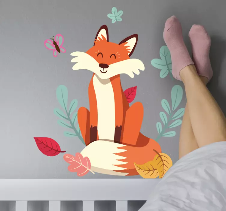 Wall sticker smiling fox character - TenStickers