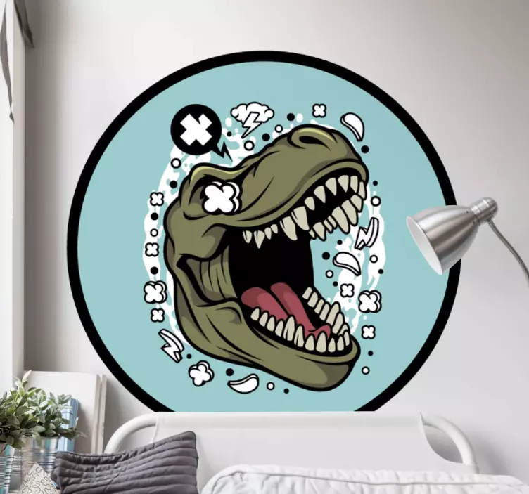 Wall sticker vivid dinosaur head - TenStickers