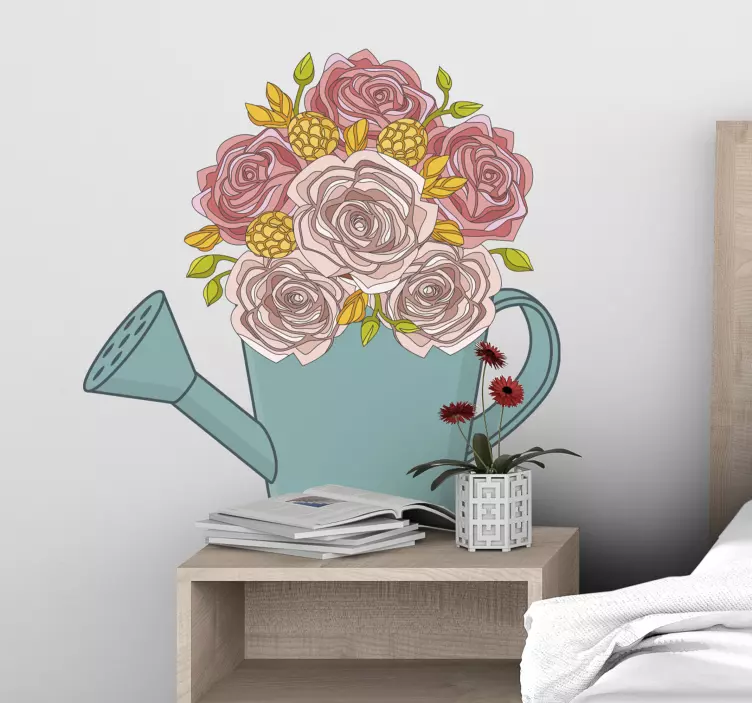 Watering Can Bouquet wall sticker - TenStickers