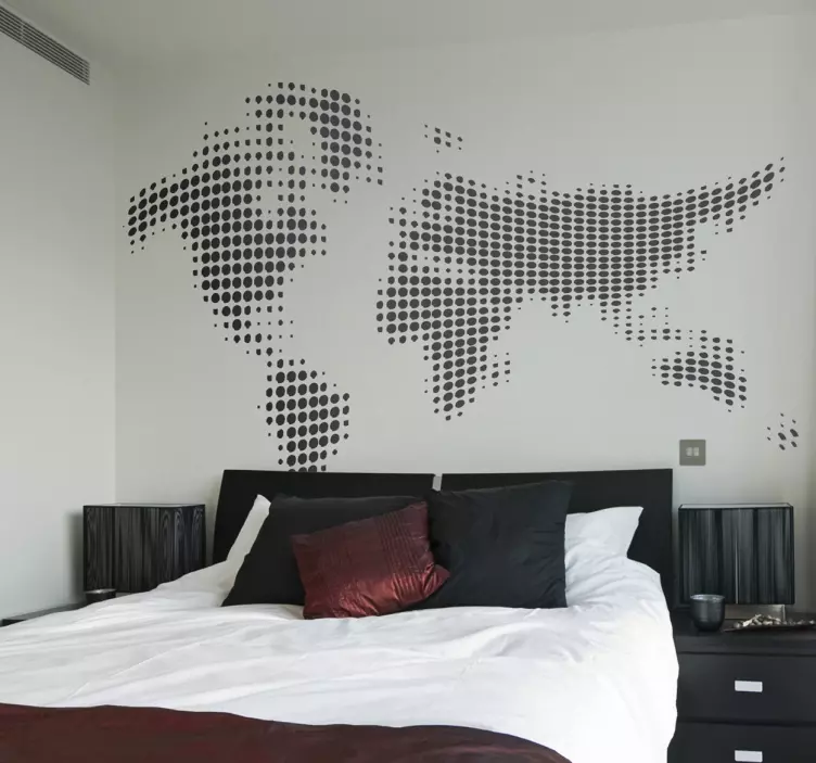 Waveform World Map Wall Sticker - TenStickers