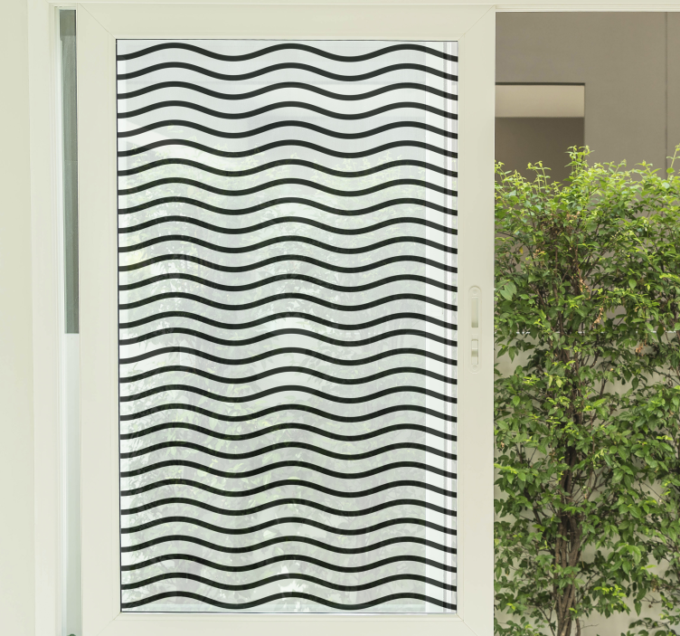 Wavy lines design window film - TenStickers