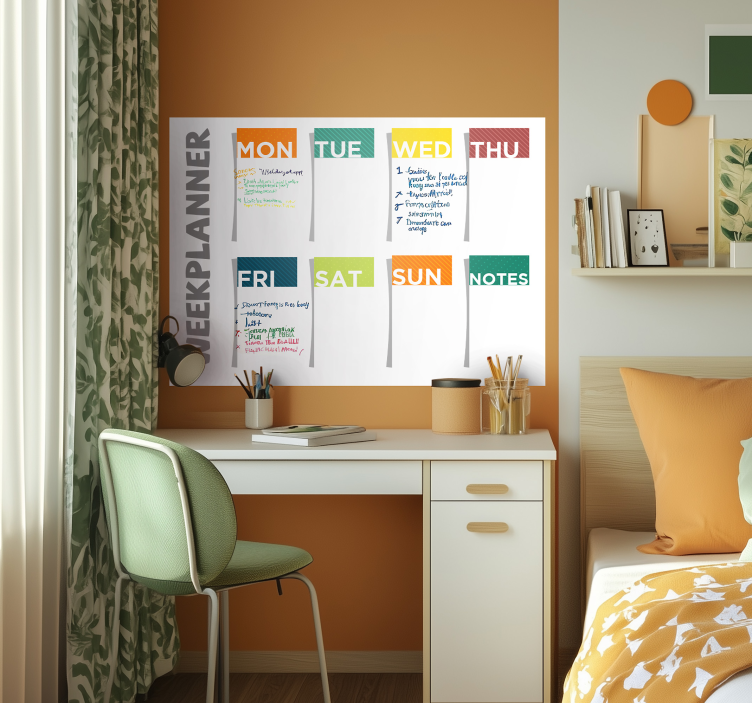 Weekly plan EN write on sticker - TenStickers