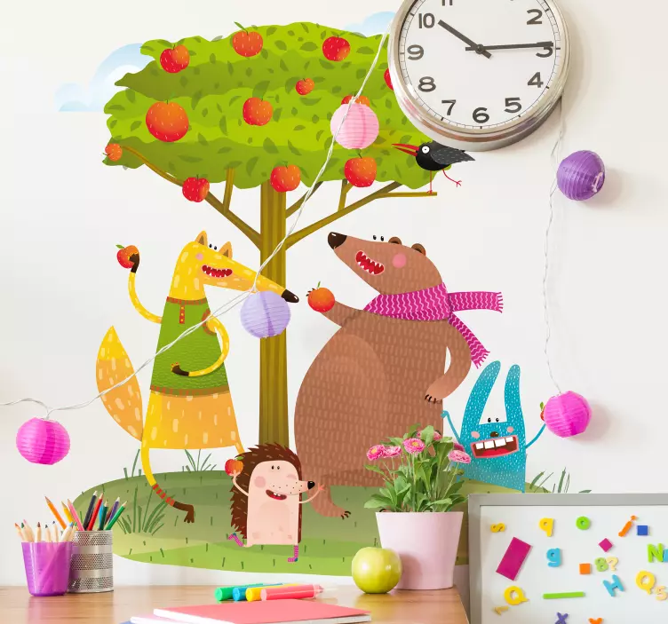 Whimsical Creature Companions wall sticker for kids - TenStickers