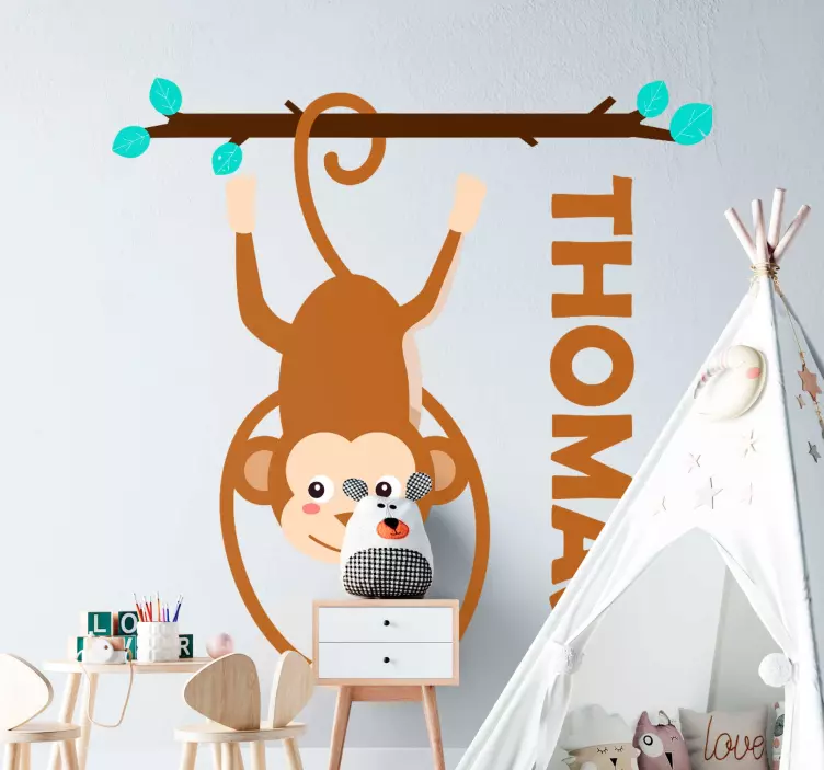 Whimsical Monkey Style animal wall sticker - TenStickers