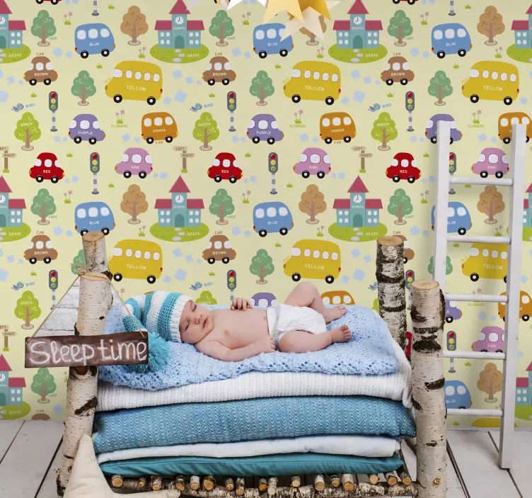 Whimsical Vehicle Pattern wall sticker for kids - TenStickers
