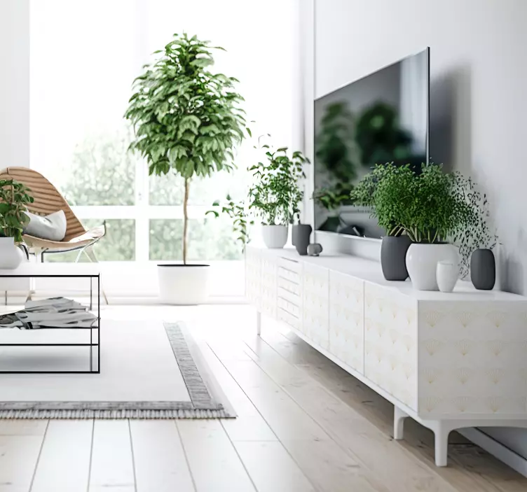 White Art Deco Furniture Decal - TenStickers