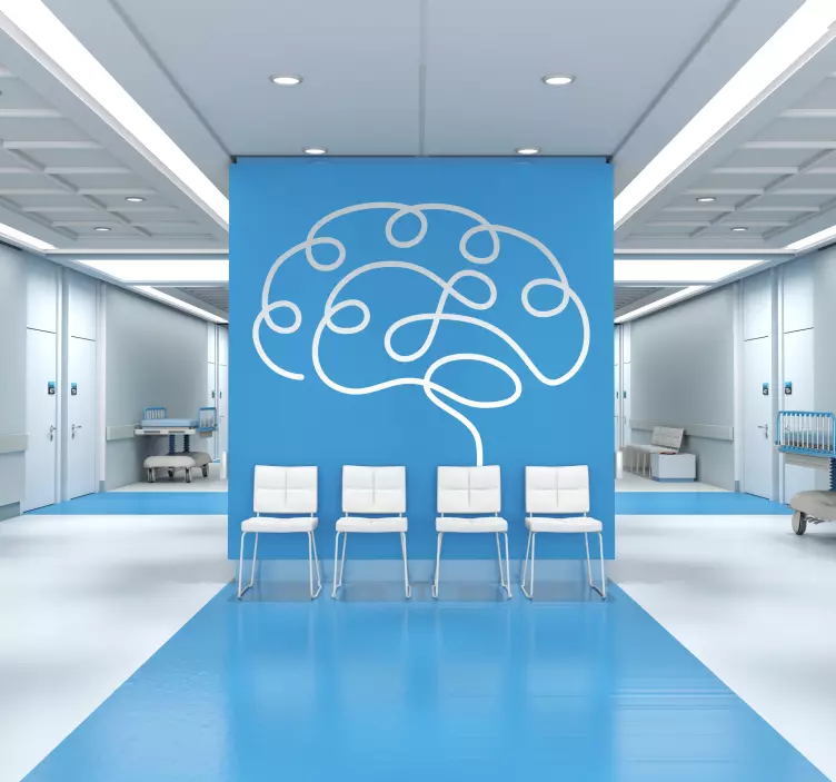 White brain health wall sticker - TenStickers