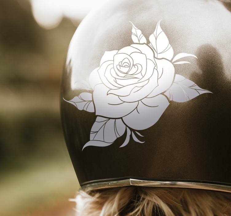 Wild rose design motorbike sticker - TenStickers