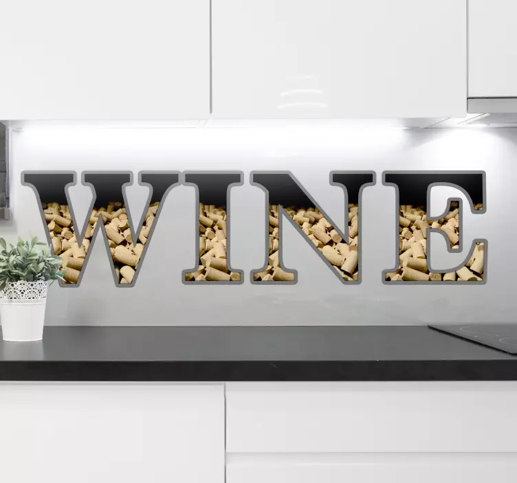 WINE cuisine wall sticker - TenStickers
