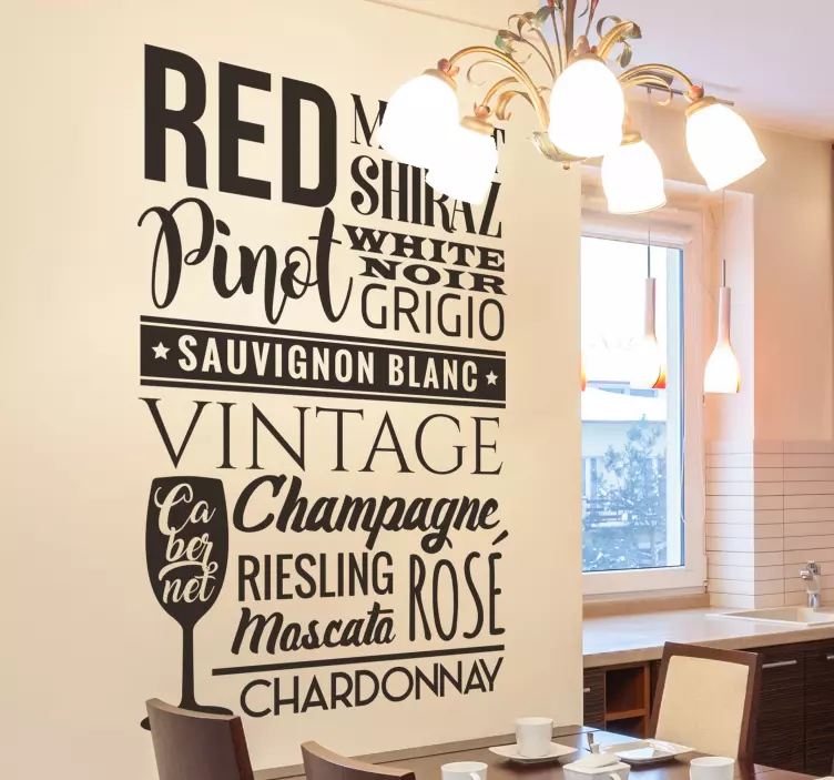 Wine lovers text wall sticker - TenStickers