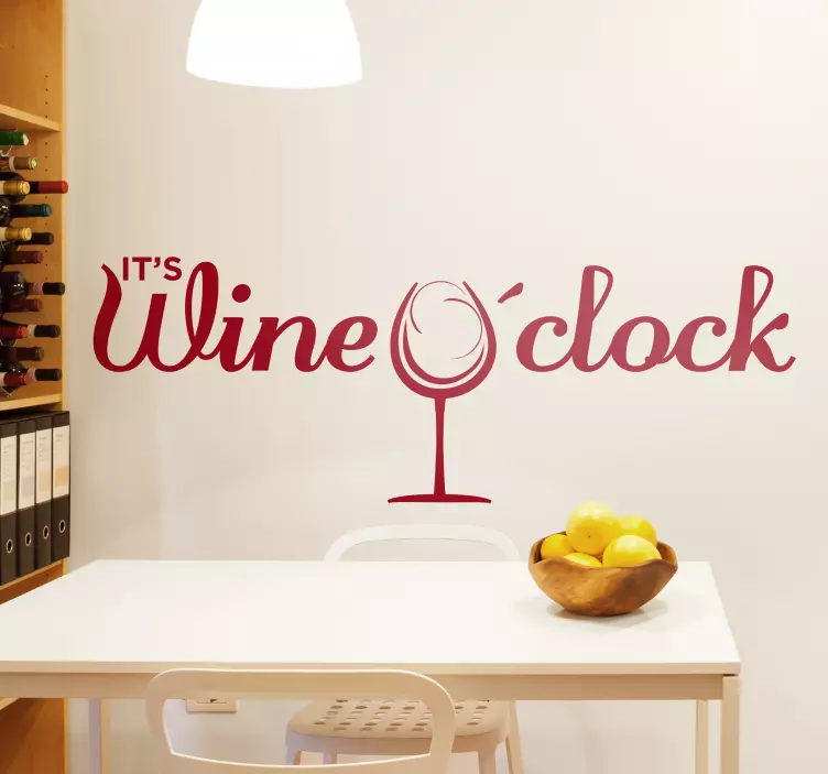 Wine o´clock kitchen wall sticker - TenStickers