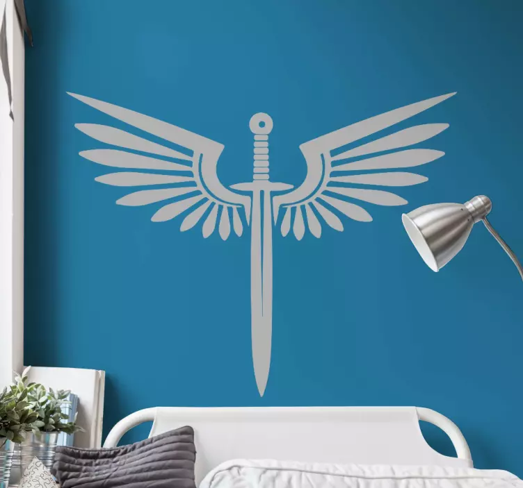 Wings and sword wall sticker for kids - TenStickers
