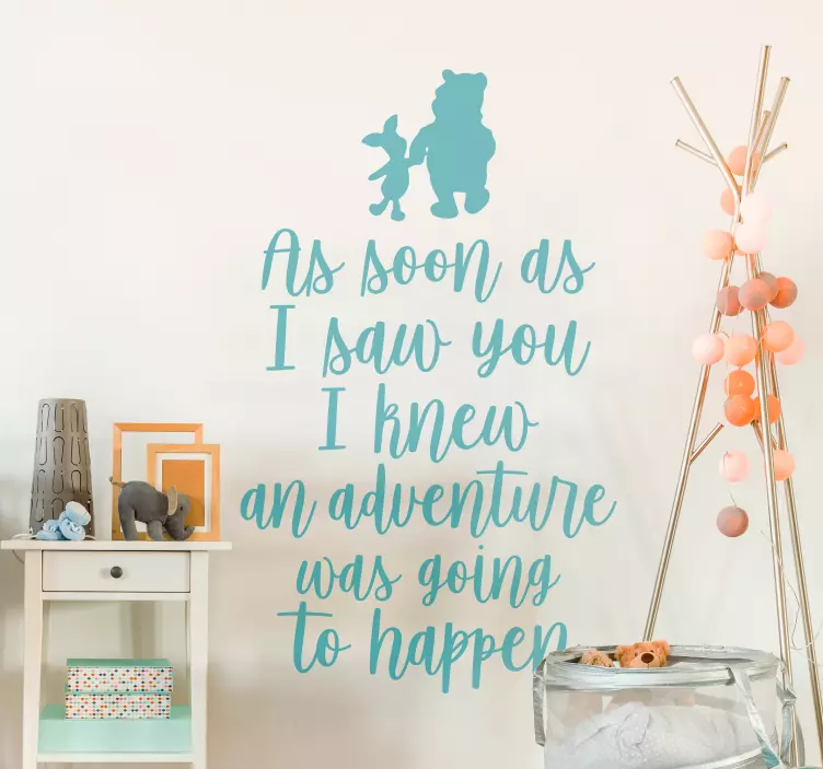 Winnie the Pooh Adventure text sticker - TenStickers
