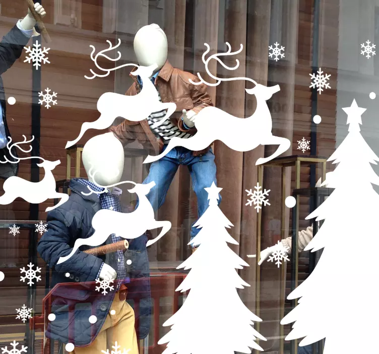 Winter Christmas shop window sticker - TenStickers