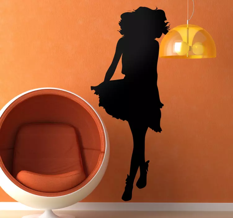 Woman Dress Silhouette Sticker - TenStickers