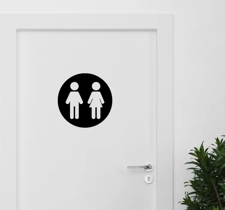 Woman man toilet sign door sticker - TenStickers