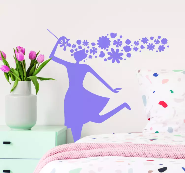Woman of Spring Living Room Wall Decor - TenStickers
