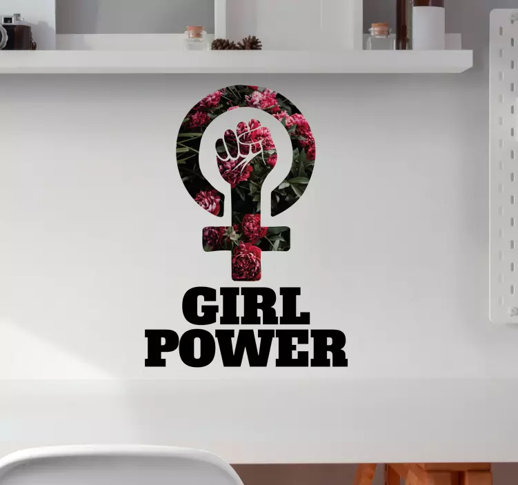 Women sign saying girl power vinyl sign - TenStickers