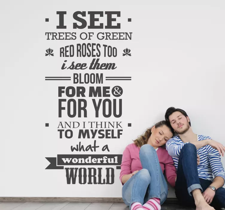 Wonderful World Wall Sticker - TenStickers