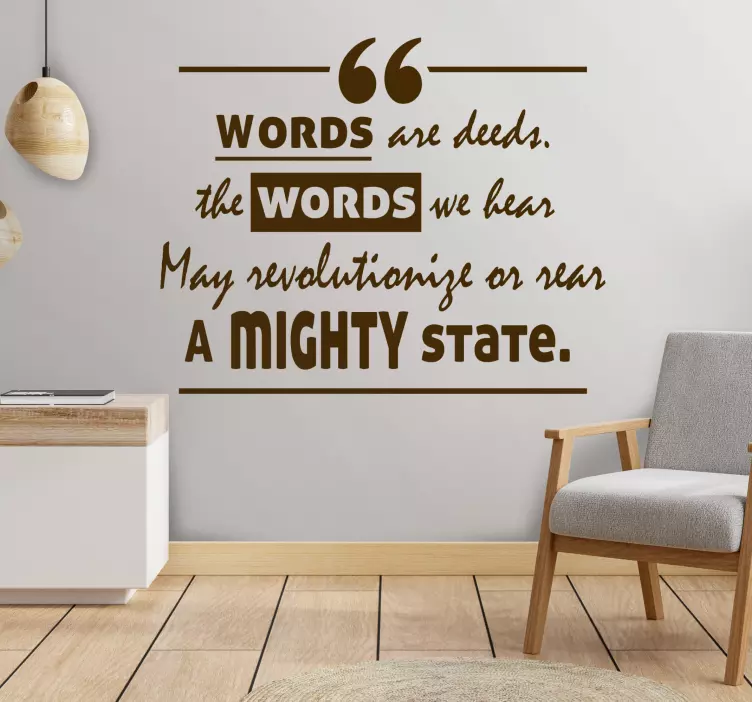 Words are deeds Charles Harpur quote wall sticker - TenStickers