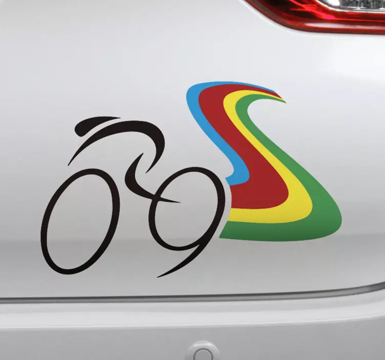 World Champion cycling decal for car - TenStickers