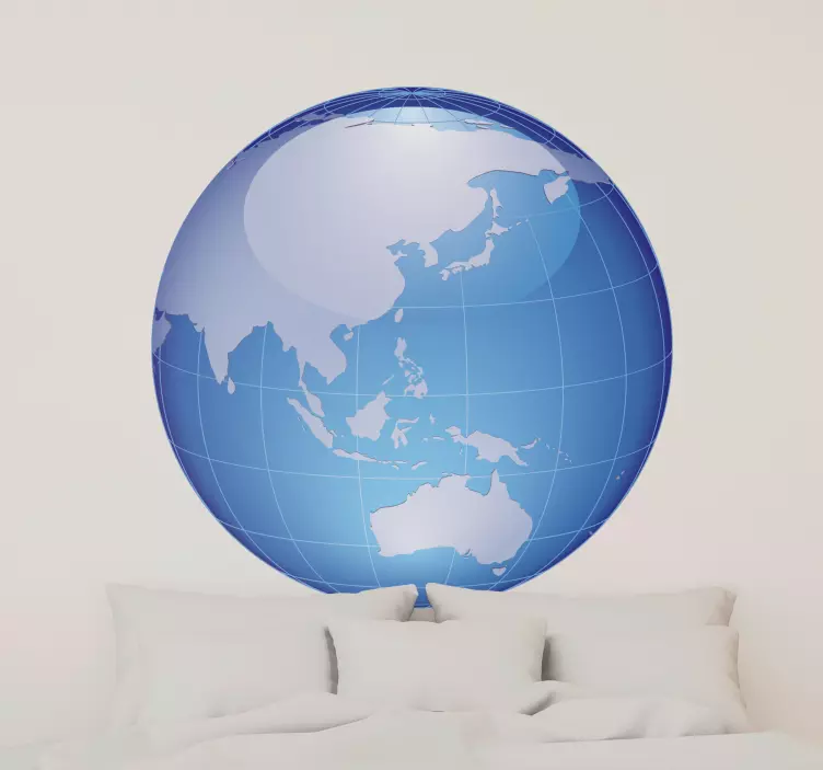 World Map Asia & Oceania Sticker - TenStickers