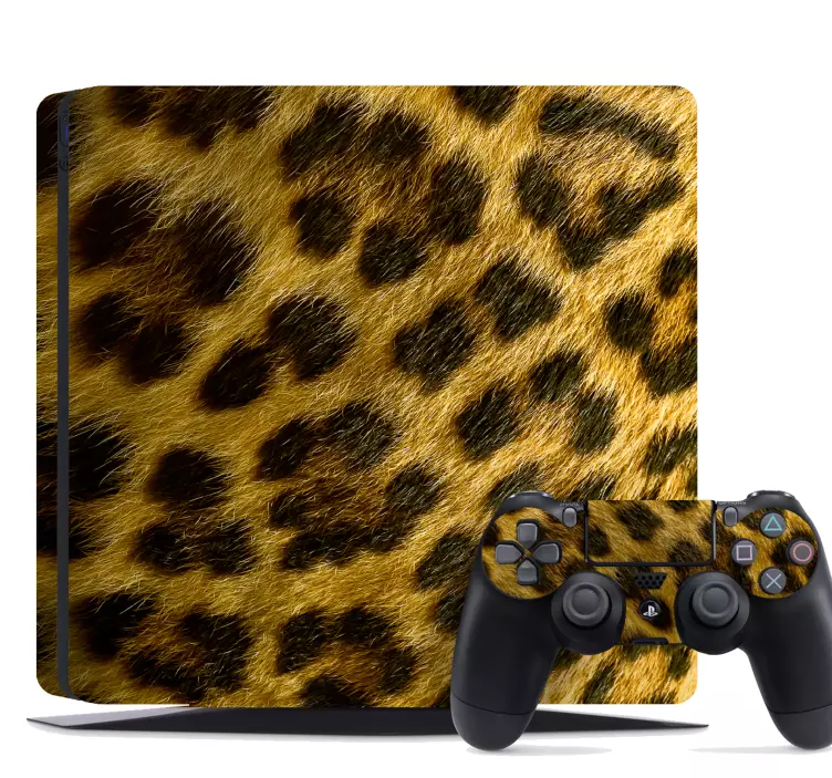Yellow leopard print PS4 stickers - TenStickers