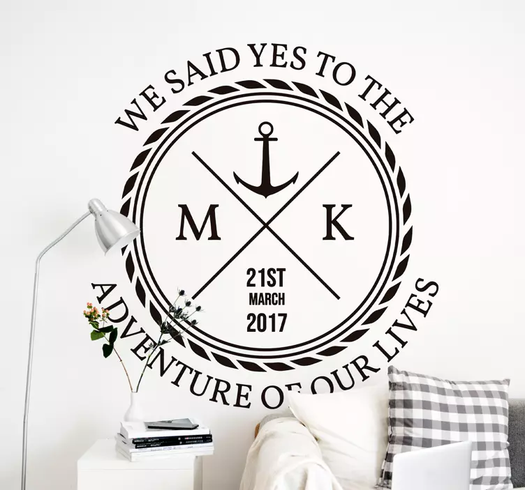 YES TO THE ADVENTURE wedding sticker - TenStickers