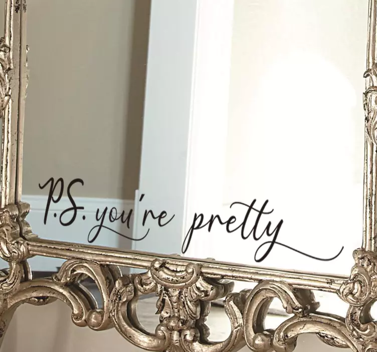 You are pretty motivational text mirror sticker - TenStickers