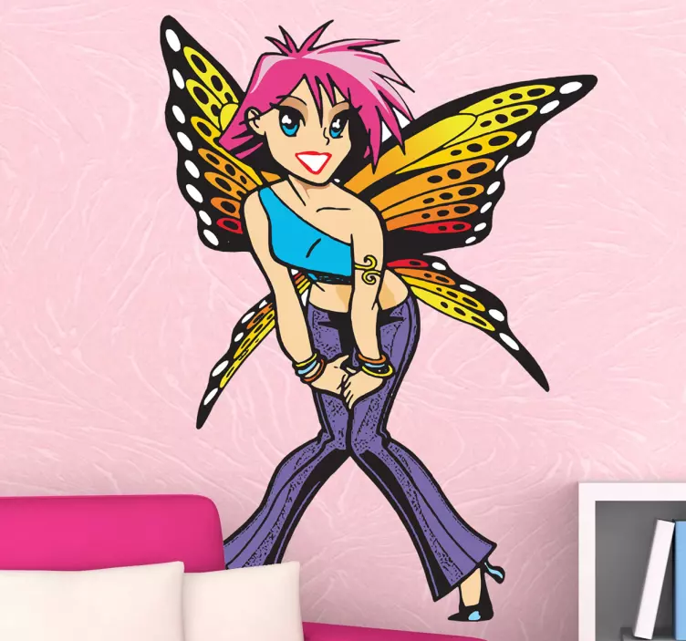 Young girls fairy wall sticker - TenStickers