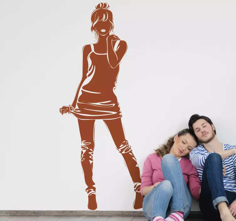 Young Elegant Lady Fashion Sticker - TenStickers