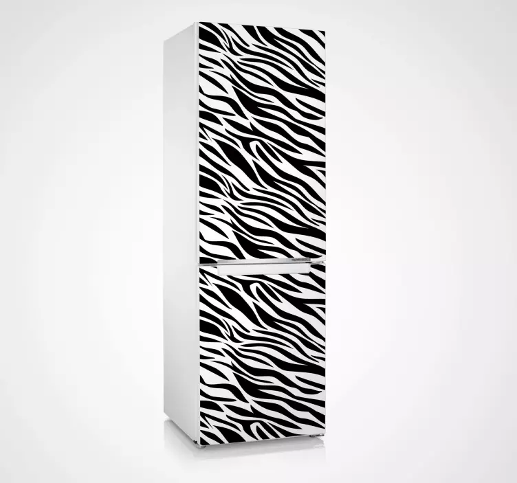 Zebra pattern fridge vinyl wrap - TenStickers