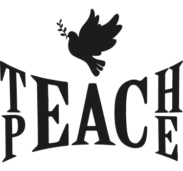 "Teach peace" text sticker - TenStickers