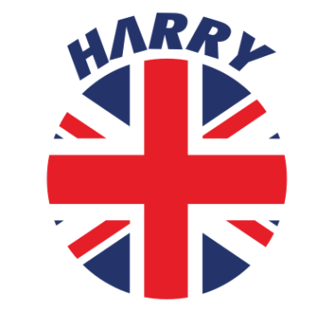 Circular United Kingdom flag with name car sticker - TenStickers