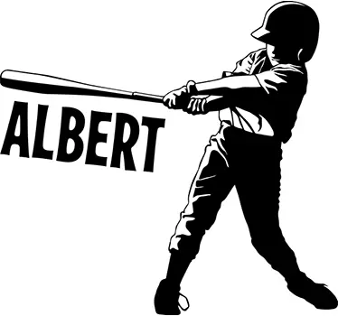 Personalised Baseball Wall Sticker - TenStickers