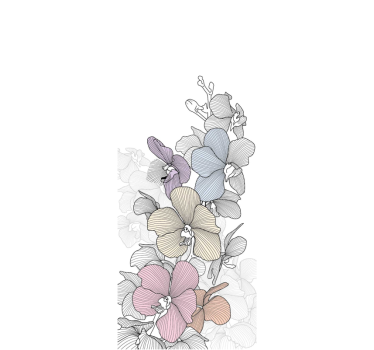 color line flowers furniture sticker - TenStickers