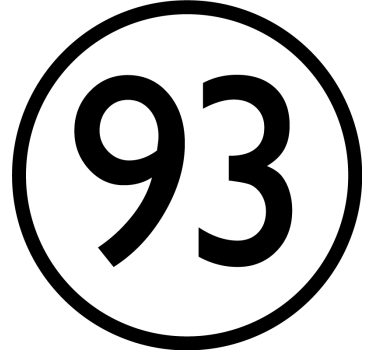 Rounded classic number motorcycle sticker - TenStickers