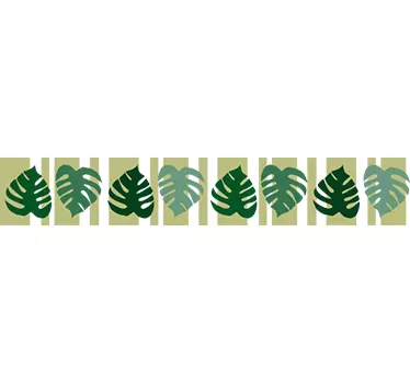 Monstera Deliciosa Border Plant Wall Sticker - TenStickers