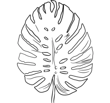 Leaf outline design plant wall sticker - TenStickers