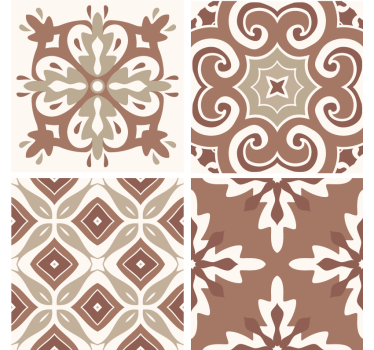 Hydraulic "Mocha Mousse" tile sticker - TenStickers
