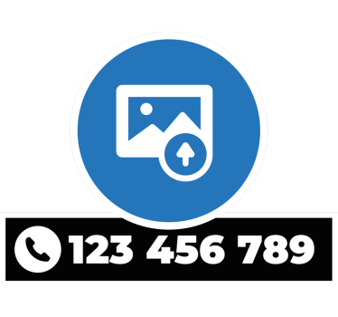 Personalised logo and phone number car sticker - TenStickers