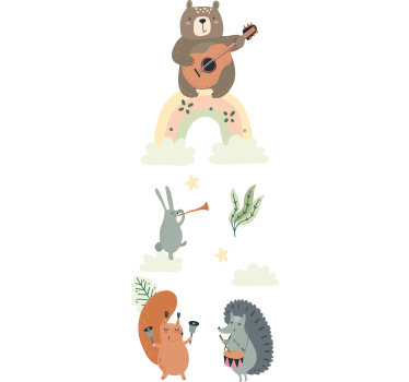 animals music grup furniture sticker - TenStickers