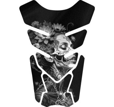 Painted Skeleton Lady motorbike sticker - TenStickers