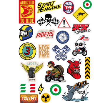 Bomb design pack motorbike sticker - TenStickers