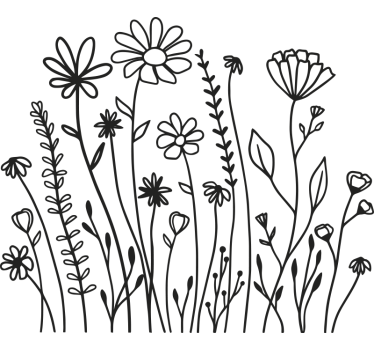 Minimalist garden flower wall sticker - TenStickers