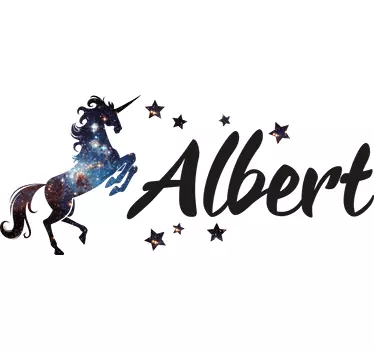 Personalised Cosmos Unicorn Wall Sticker - TenStickers